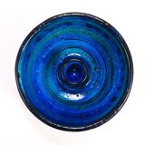 Mid-century candle holder Aldo Londi Bitossi Rimini Blue enamel, 1950s