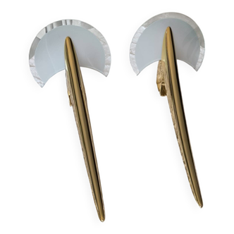 Paire de lampes “Alien” dorées – Joan Augé (1989) pour Taller Uno / Me