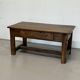 Old farmhouse table in solid oak, 1 drawer, France