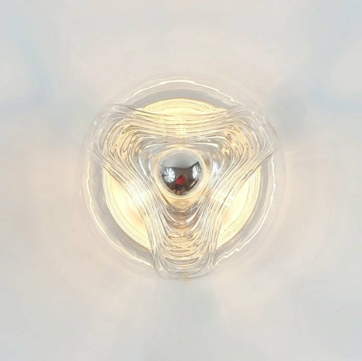 Paire de grands plafonniers « Wave » par Koch & Lowy pour Peill & Putzler, années 1970