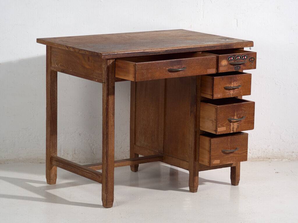 Bureau japonais ancien avec tiroirs – période Showa (c.1926-1970) #80