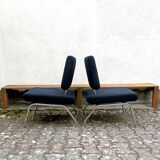 Vintage black fabric armchair