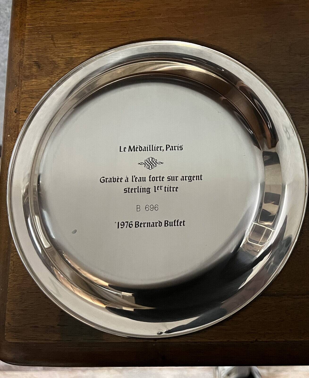 Bernard buffet publisher's medal: etched silver plate representing a lion (1976)