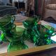 6 emerald green cups – 1970s, retro light