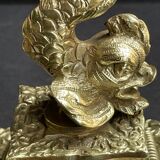 Pair of Napoleon III candle holders - Louis XIV style - Bronze (gilded)