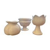 3 vases, white ceramic planters