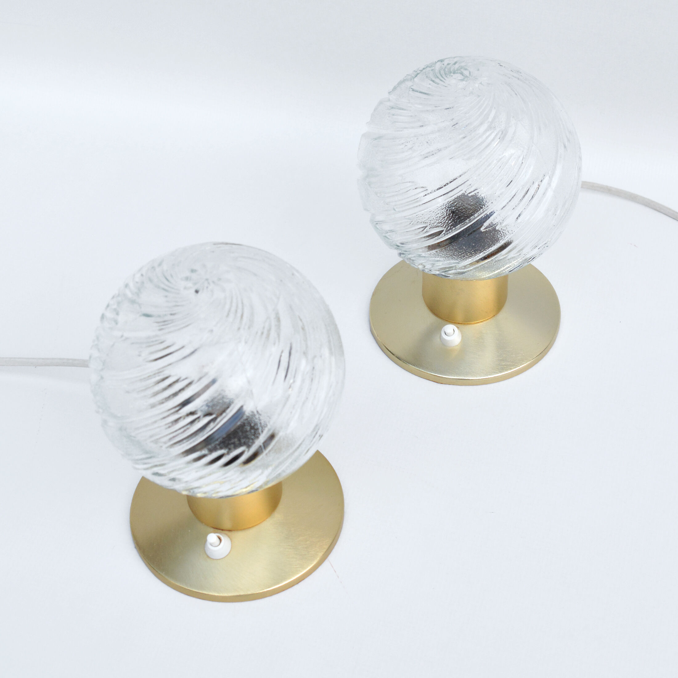 Pair of brass bedside lamps, Karl Gärtner Leuchtenbau, Germany, 1970s