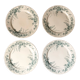 4 assiettes terre de fer Linotte avec oiseaux