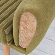 1970s, Danish 3-seater sofa, original very good condition, green furniture fabric, oak