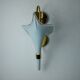 White fleur-de-lys wall lamp, murano glass, Italy, 1970