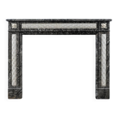 Nineteenth century French fireplace surround in grey St Anne and statuary marble