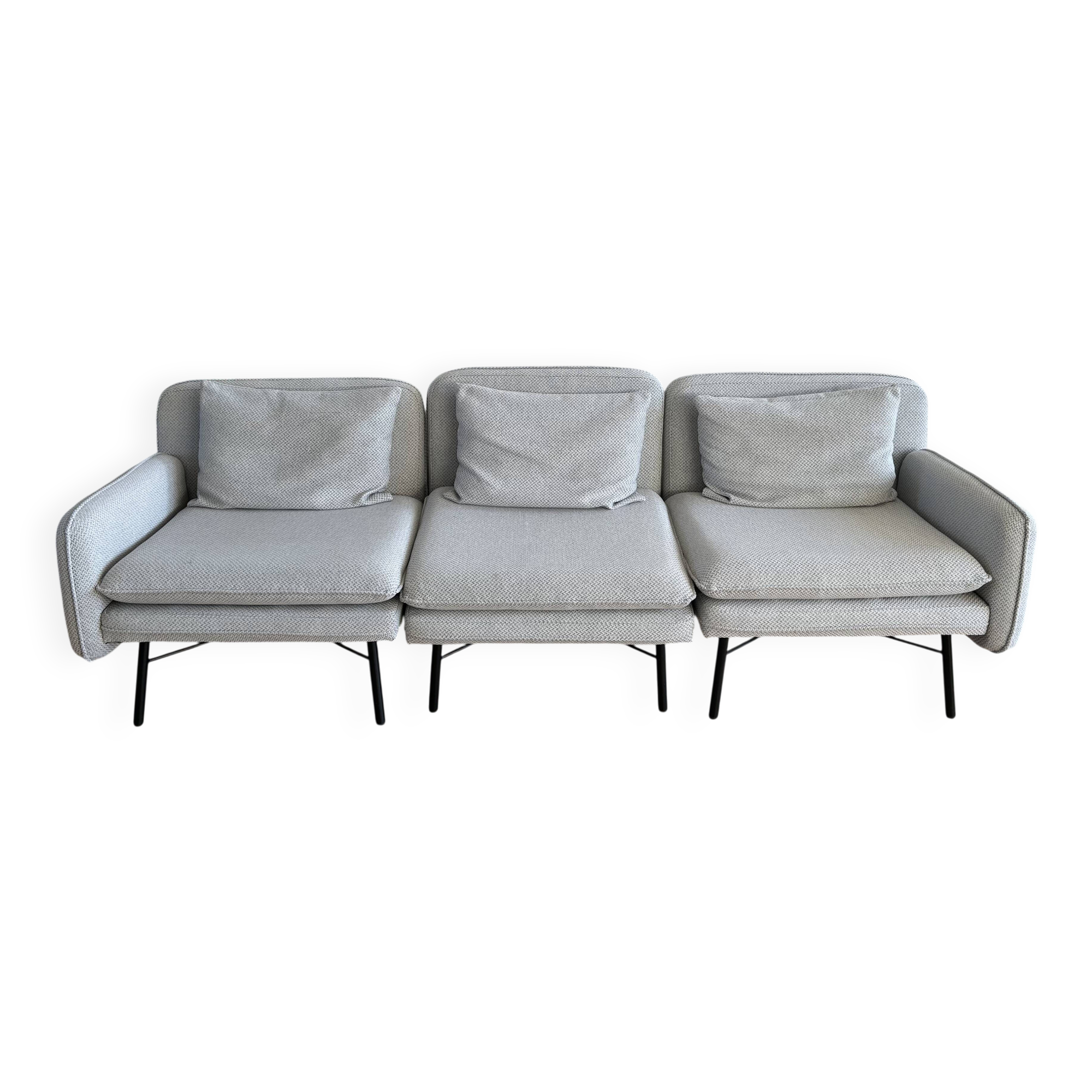 Light grey modular canapé Hübsch