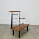 50s asymmetrical plant shelf, teak