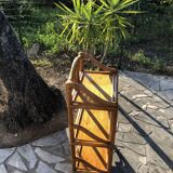 Rattan and bamboo shelf