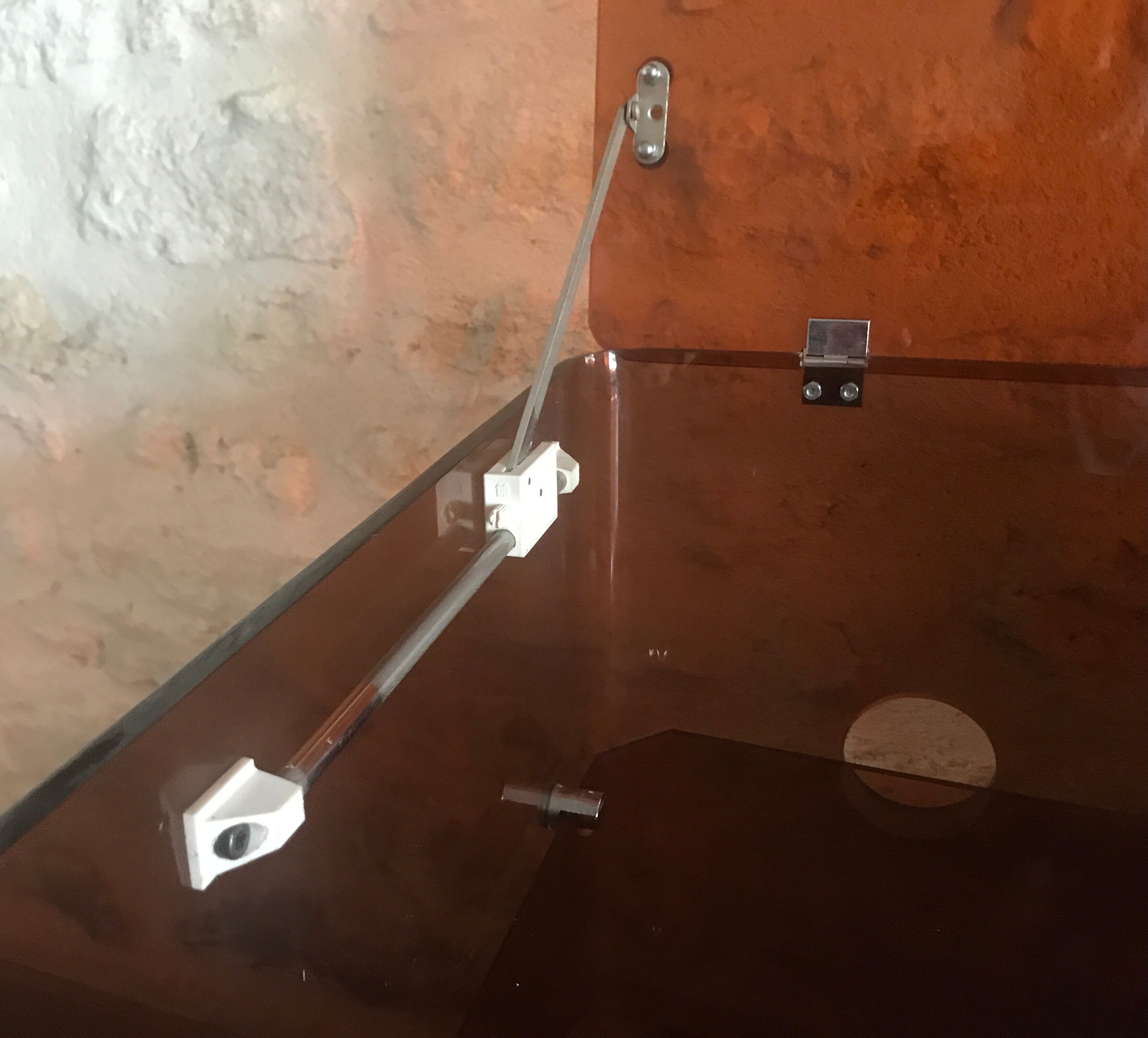 Vintage HI-FI cabinet in smoked plexiglass, Circa 1970