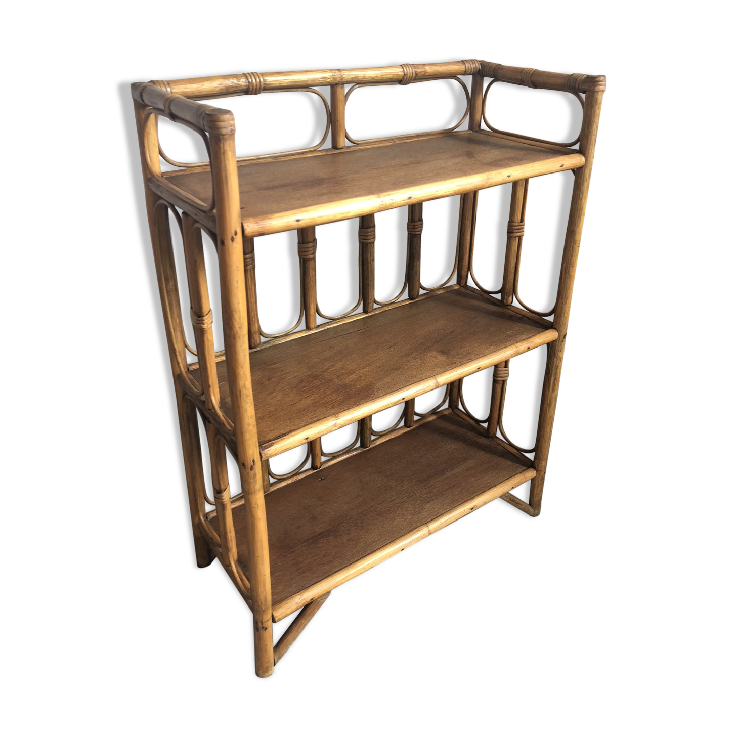 Vintage rattan shelf