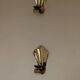 Pair Of Vintage Brass Sconces With Blue Flower Shape Bobeche (Drip Tray)