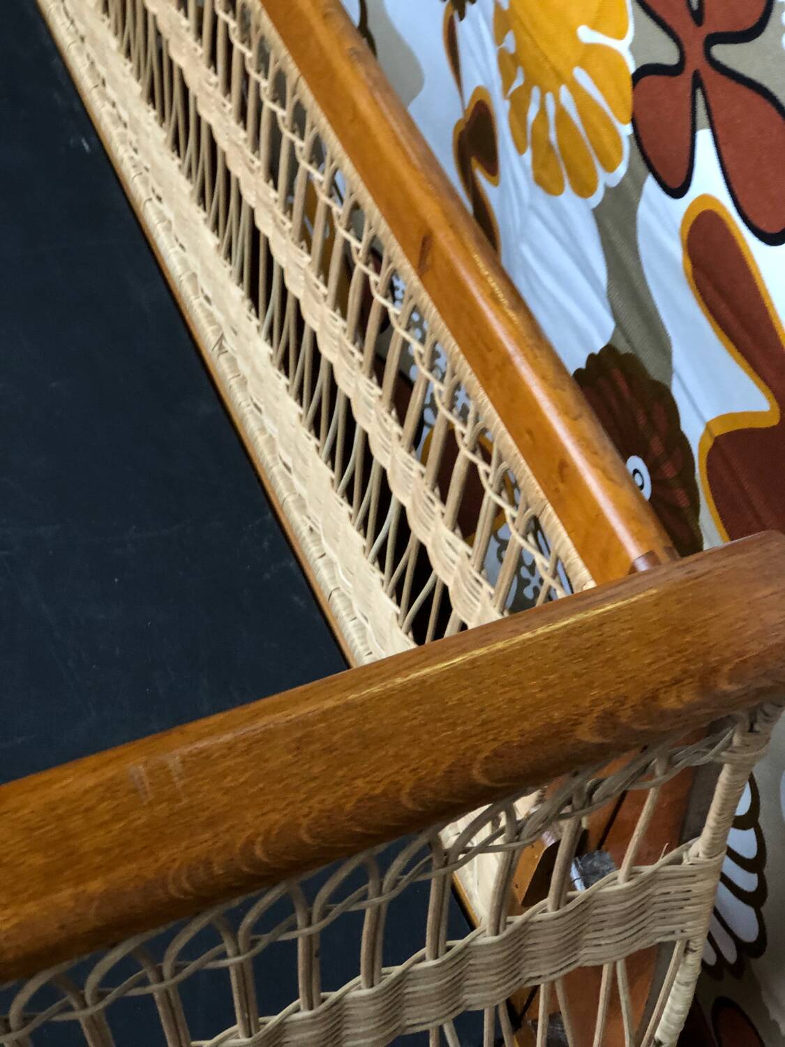 Vintage wicker children's bed 1960