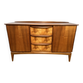 Buffet McIntosh au design classique rétro vintage du milieu du siècle en teck et ronce de noyer