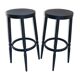 Tabourets peints en noir, set de 2