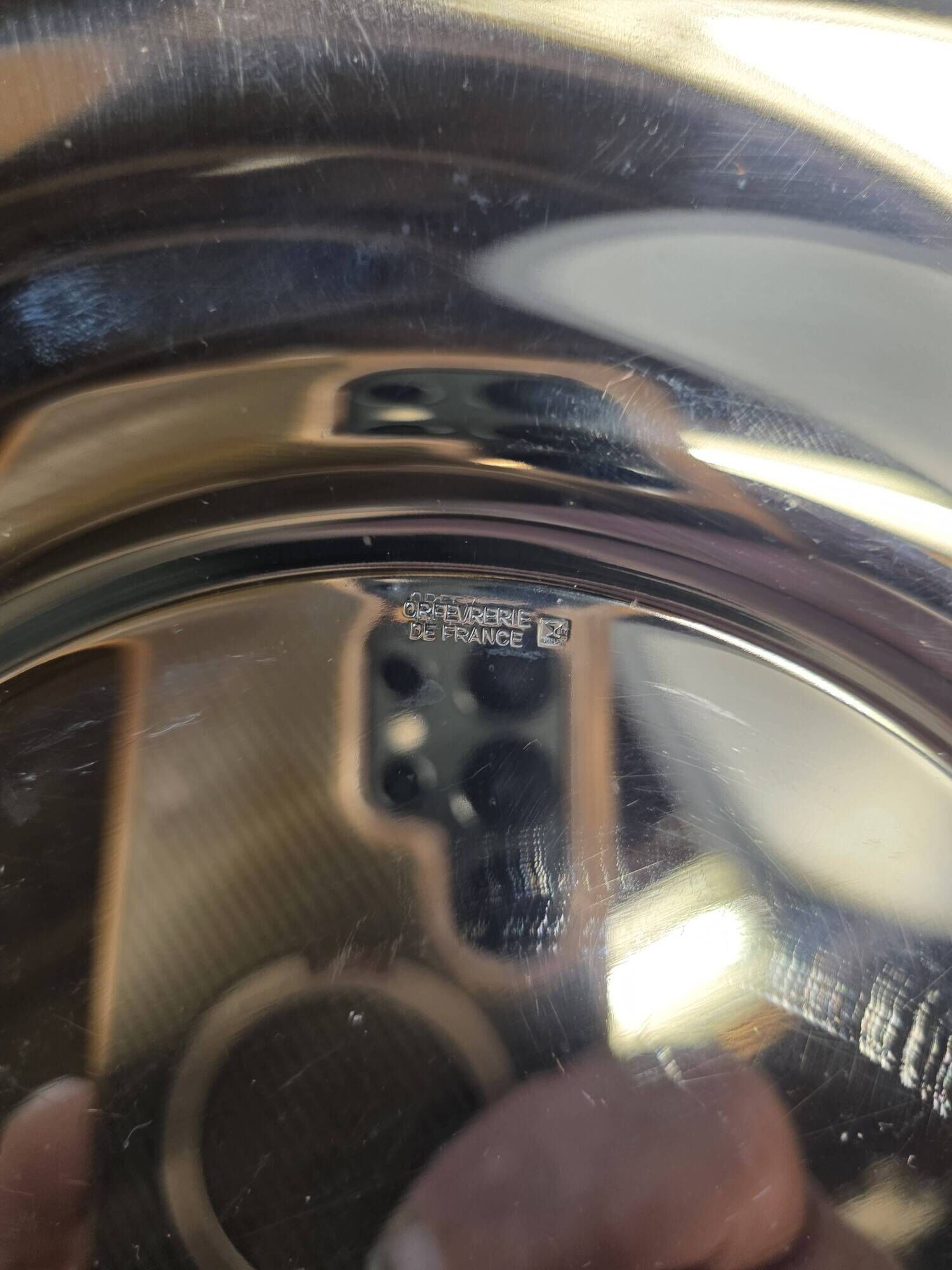 Round silver-plated serving dish – French silversmithing