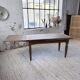 Solid oak farmhouse table with integrated extensions 1950