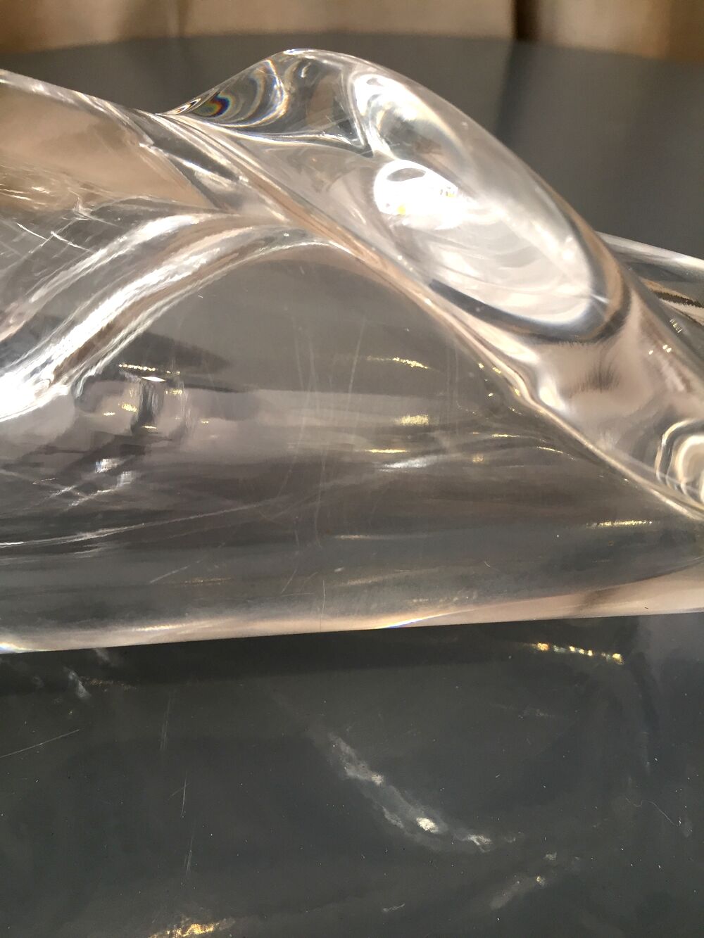 Crystal vase of torsadee shaped valves