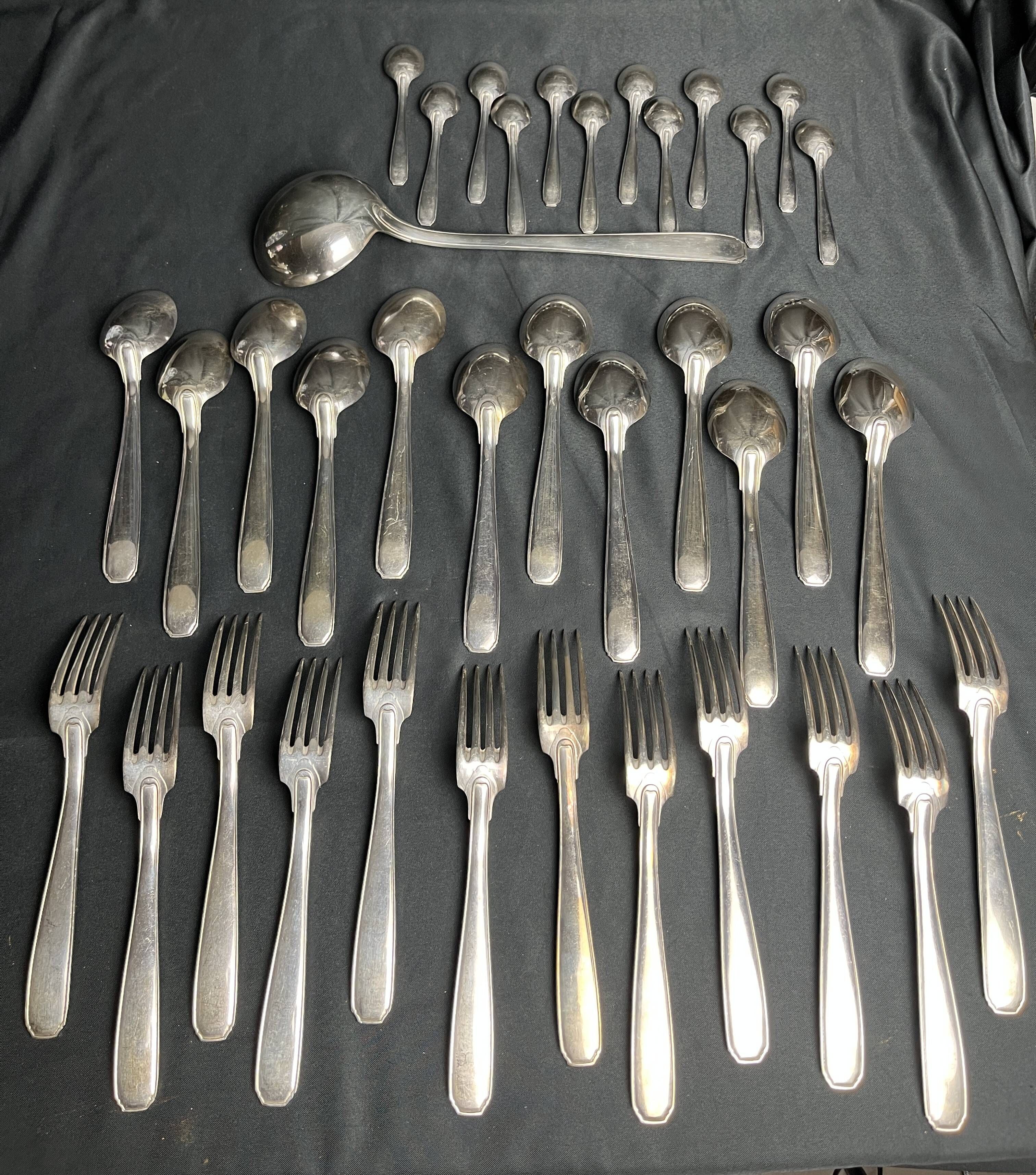 Tableware, silver-plated cutlery Argenta hallmark around 1970