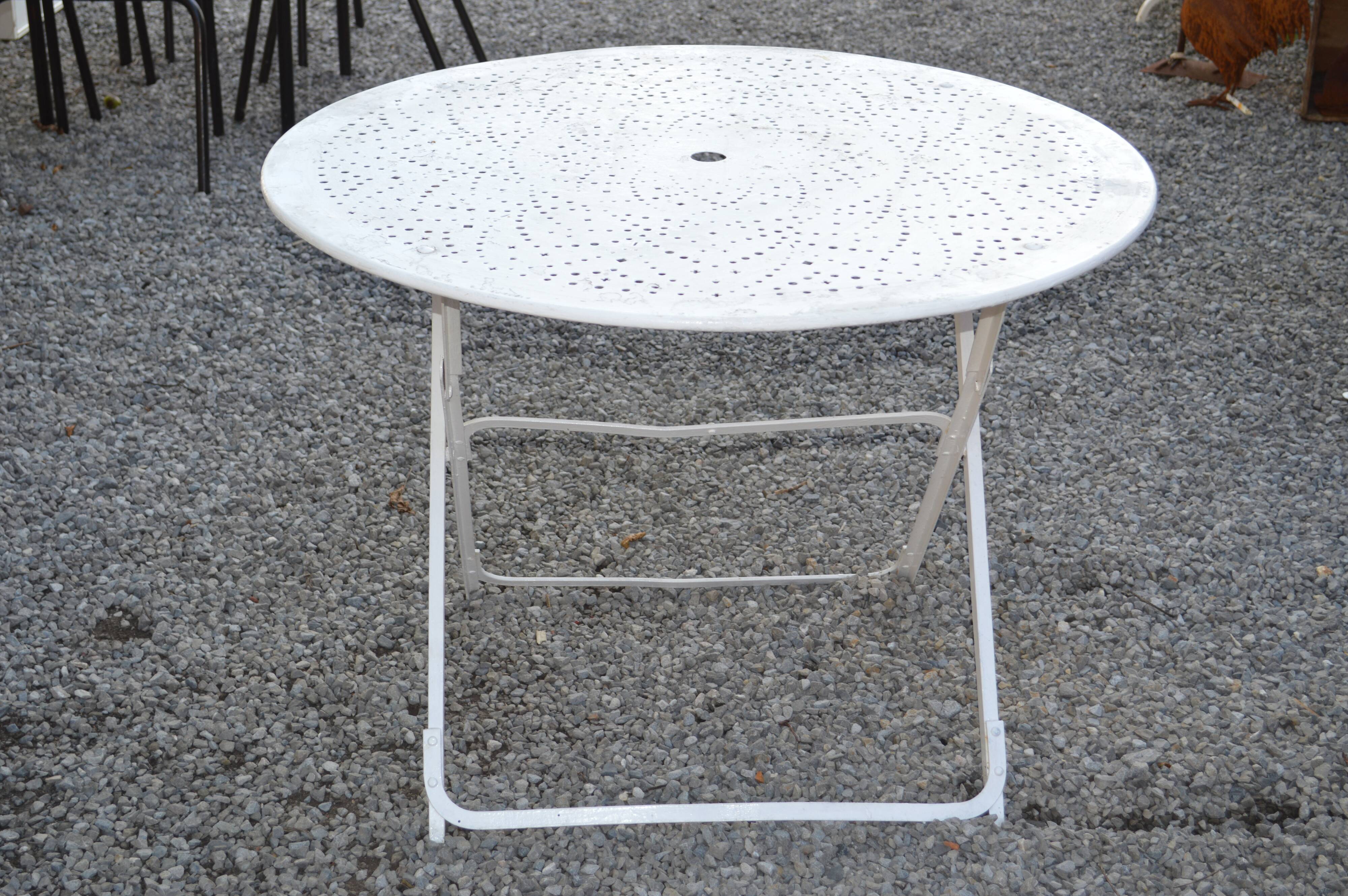 Wrought iron folding garden table