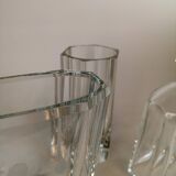 Art Deco three-piece crystal set by Elis Bergh, Kosta, Sweden, 1930s.