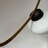 Vintage chandelier 3 fires in brass and opaline, circa 1960