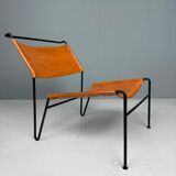 A. A. Dolleman Lounge Chair by Metz & Co, Mid-Century Leather & Metal