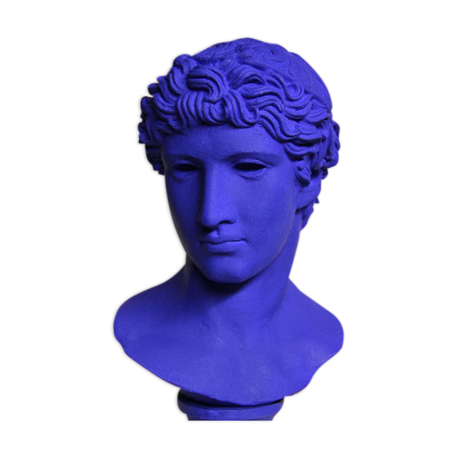 bust Apollo Greek Roman blue design
