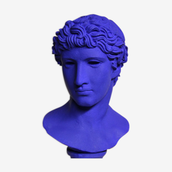 Buste Apollon grec romain bleu design