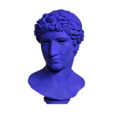 bust Apollo Greek Roman blue design
