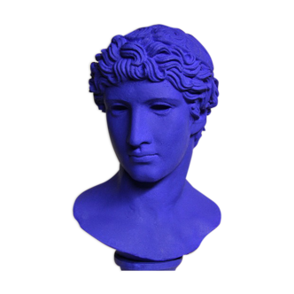 Buste Apollon grec romain bleu design