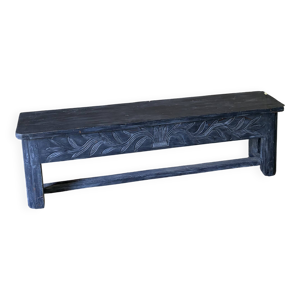 banc coffre sculpté