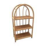 1970s rattan bamboo shelf