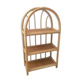1970s rattan bamboo shelf