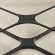 Small antique coffee table in black lacquered iron and glass, Italy, 20th century.