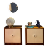 Backlit mirror designed by Gio Ponti in wood and lacquer. Italy, 1970s.