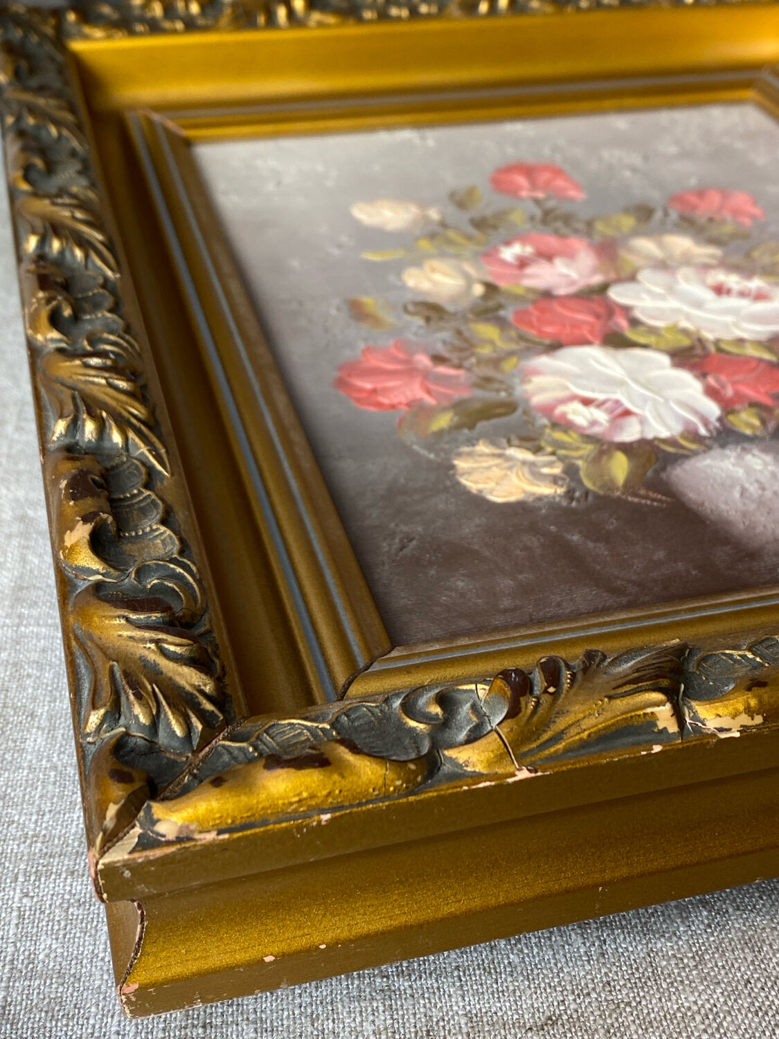 Oil on canvas, framed still life