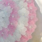 Elegant Murano ceiling light pink flower by Seguso for Venini, Italy