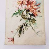 Watercolor bouquet of iris signed vintage