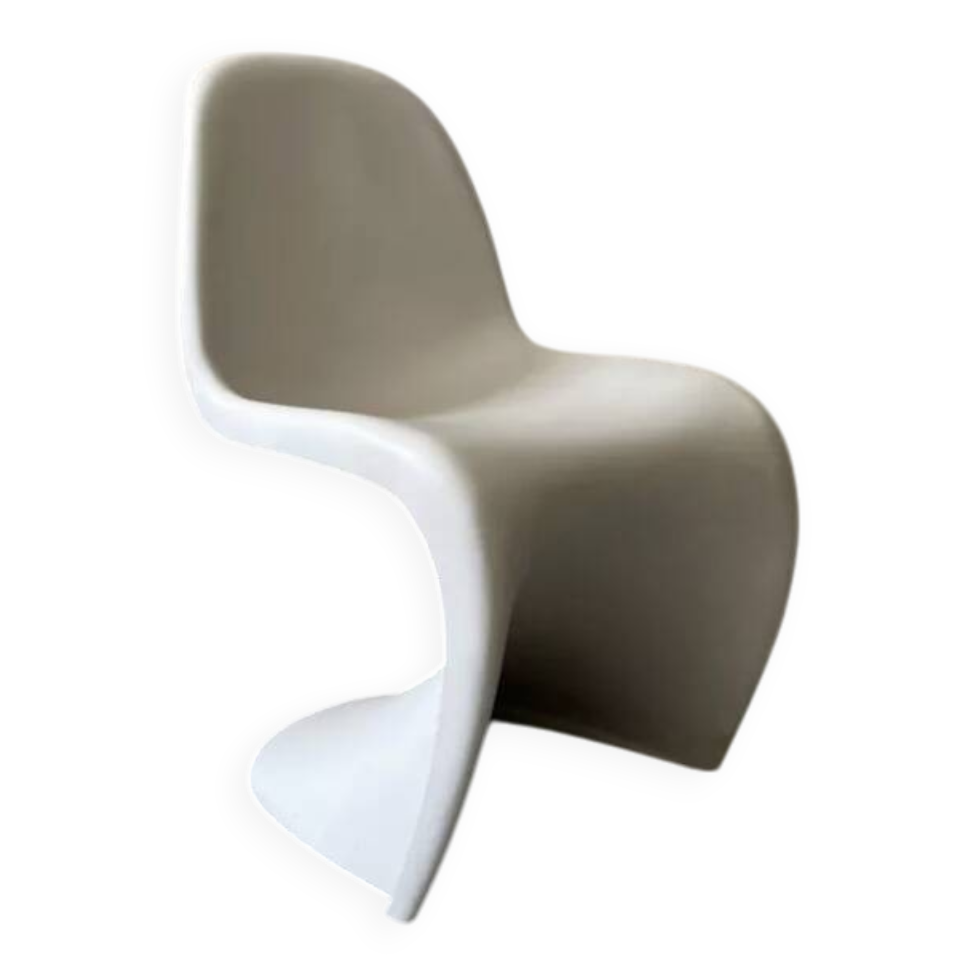 White monobloc design chair by Verner Panton, white edition Vitra.