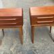Teak bedside tables with oak legs attributed to Johannes Andersen, 1964, set of 2
