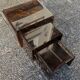 Nesting tables in tortoiseshell plexiglass, 1970s.