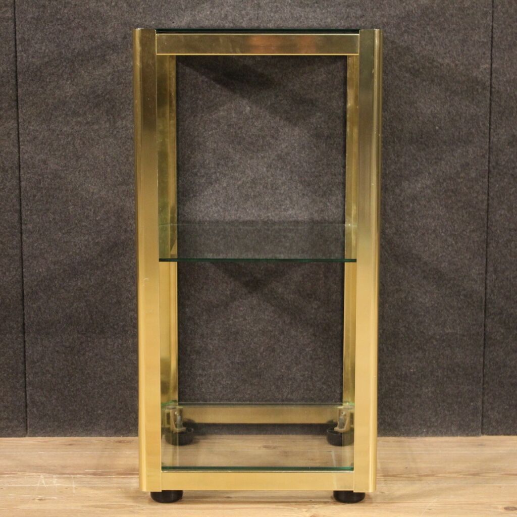 Design coffee table in golden metal from the 80s