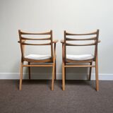 Paire de fauteuils compas anciens
