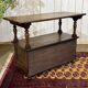 English oak bank safe from the 1930s that can serve as a console.
